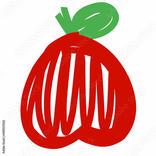 Apple doodle art illustration 