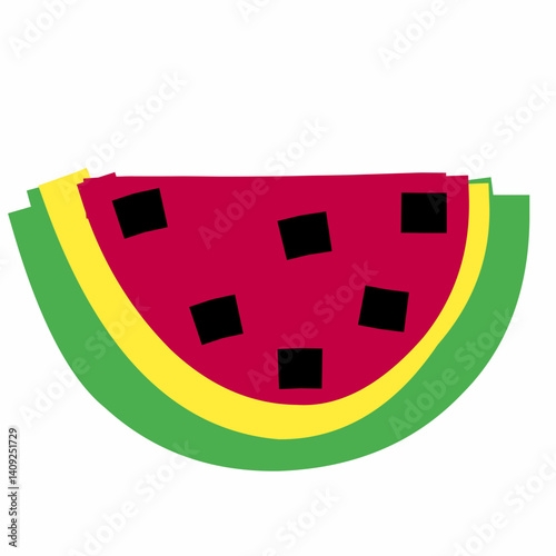 watermelon doodle art illustration 