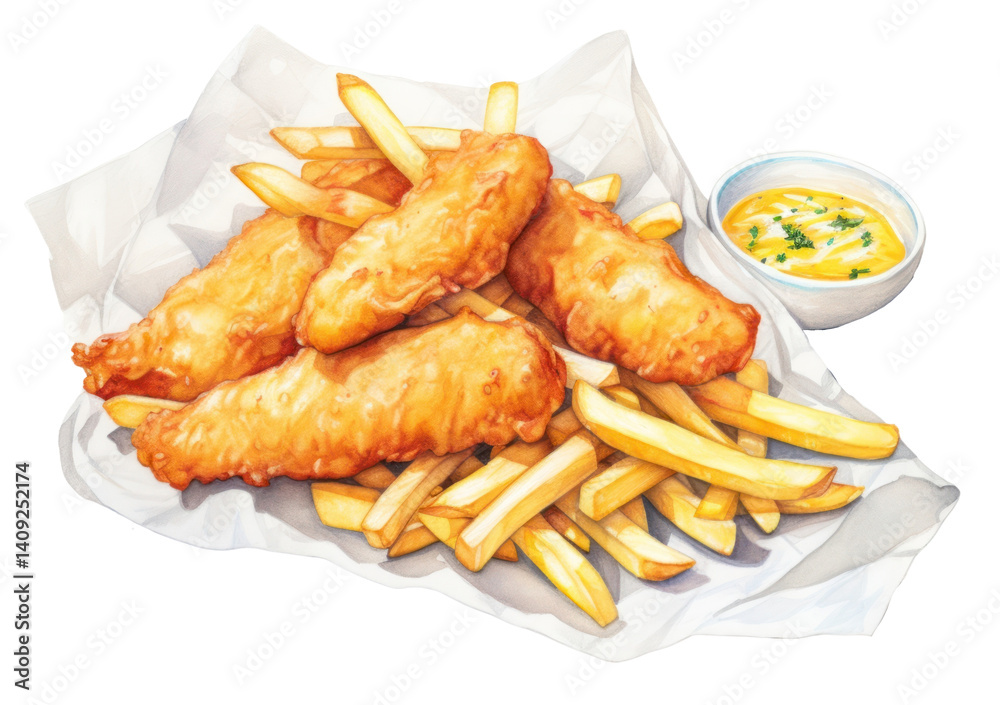 PNG Food fish medication condiment, digital paint illustration.