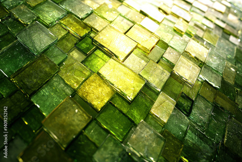 A vibrant green glass backg...