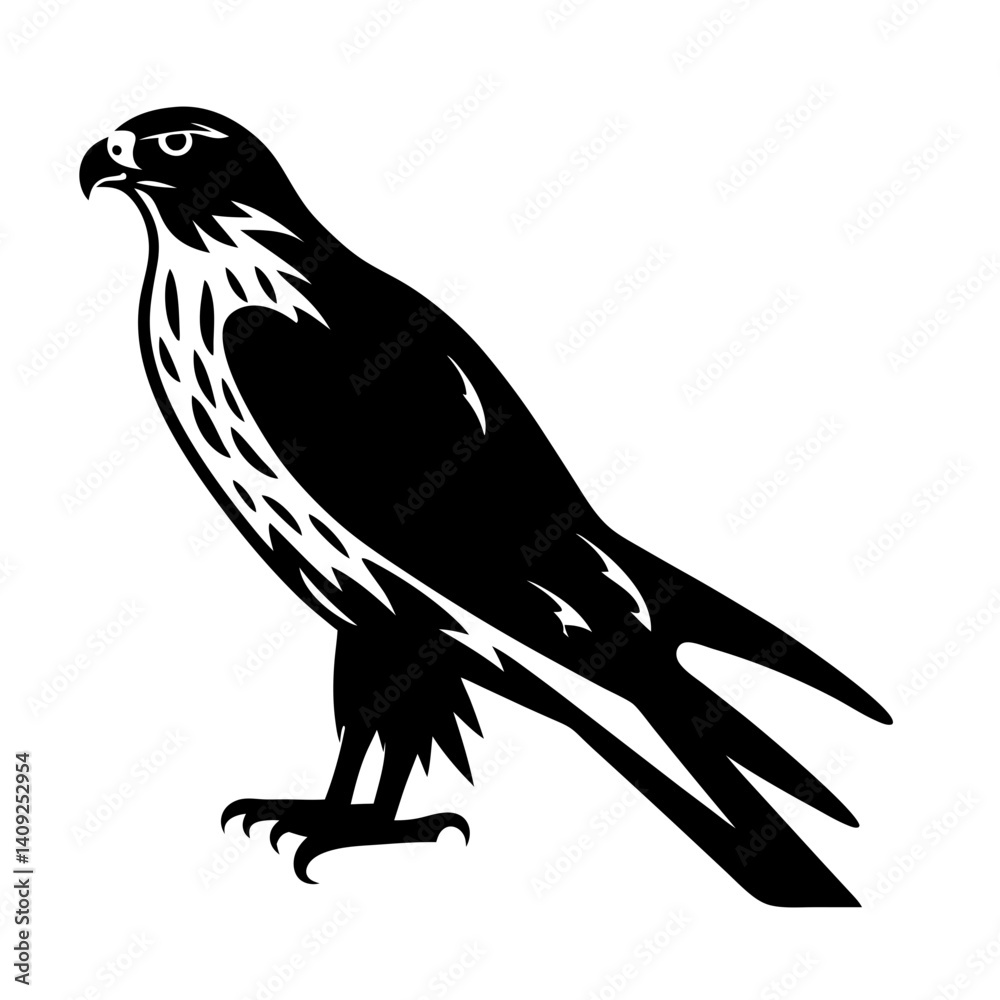 Fototapeta premium Majestic bird of prey a falcon standing tall and proud artwork