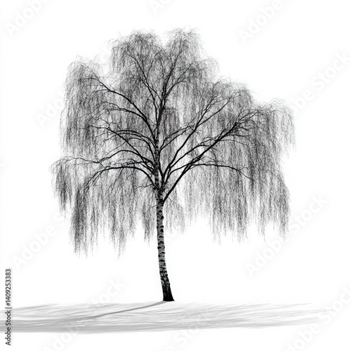 birch tree silhouette , bla...