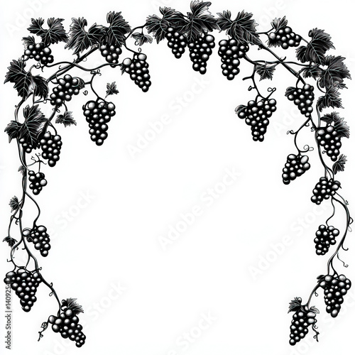 grape vine silhouette , bla...