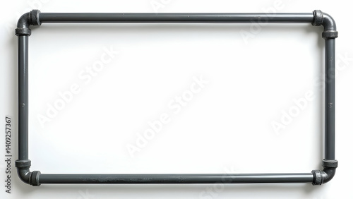 water pipe frame with white background copy space area