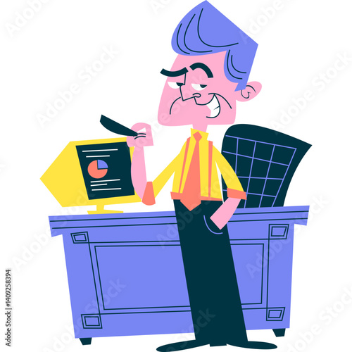angry businessman and owner standing in the office