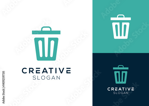 Letter T with trash logo design for waste management
