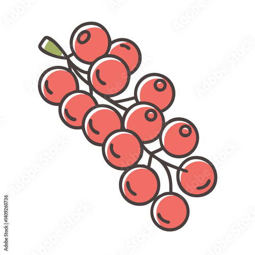 A Bunch of Red Currants Freshly Picked from the Garden Illustrative Clipart