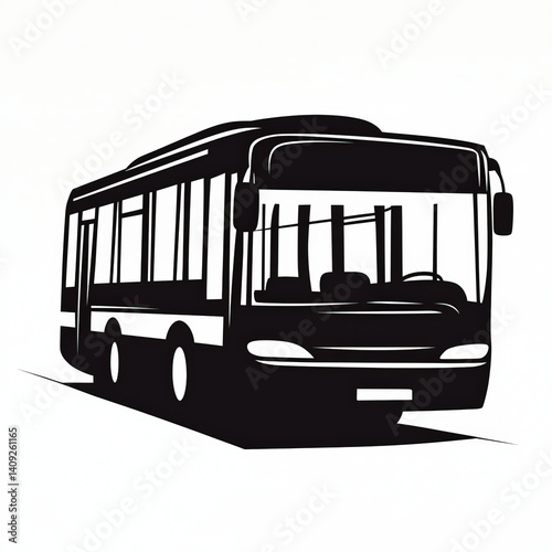 bus silhouette , black and ...