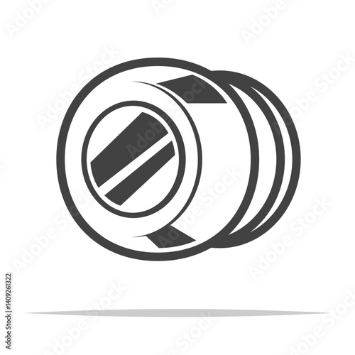 Round door knob handle outline icon transparent vector isolated