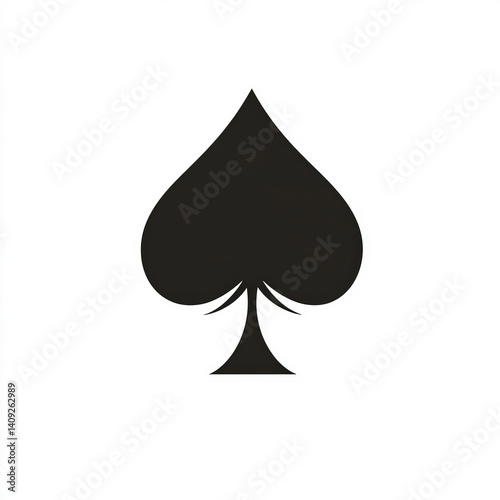 spade silhouette , black and white illustration isolated on white background