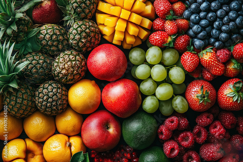 A colorful tropical fruit b...