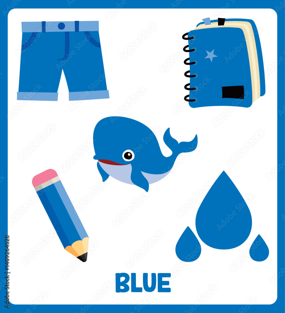 Color Flashcard With Various Elements