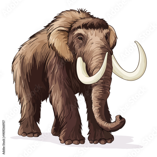 mammoth, animal, vector, transparent background