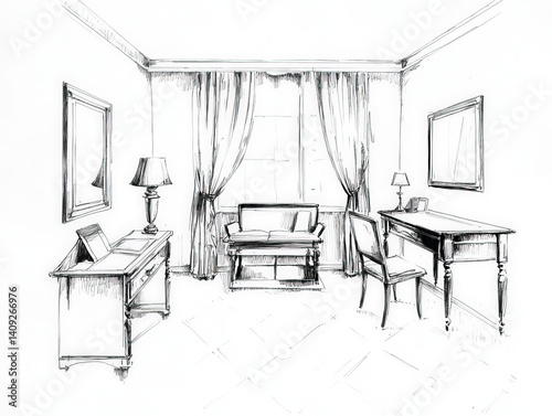Interior design sketch: An ...