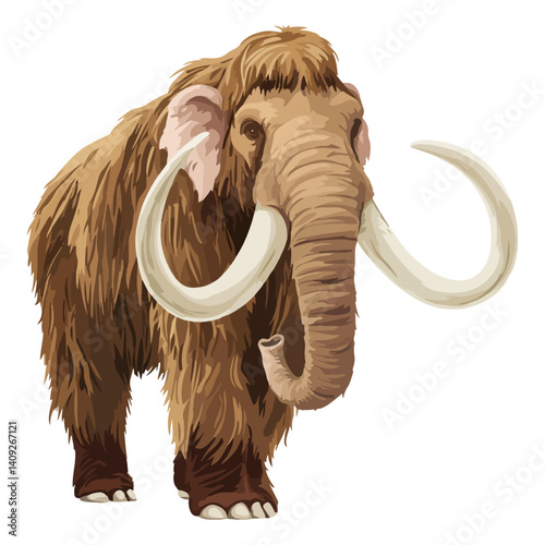 mammoth, animal, vector, transparent background
