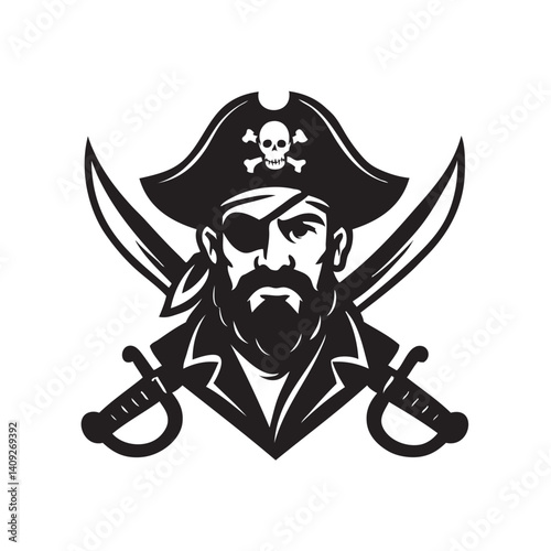 pirate head with sword