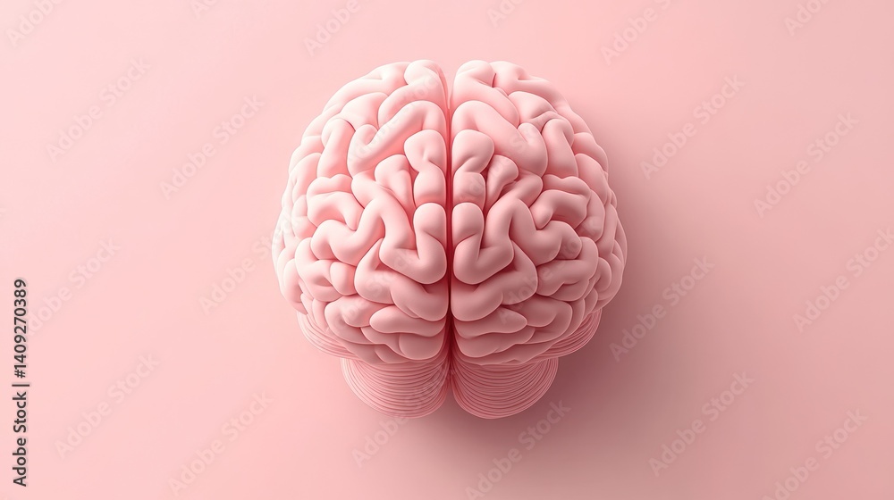 brain icon in soft pink tone brain icon in soft pink tone