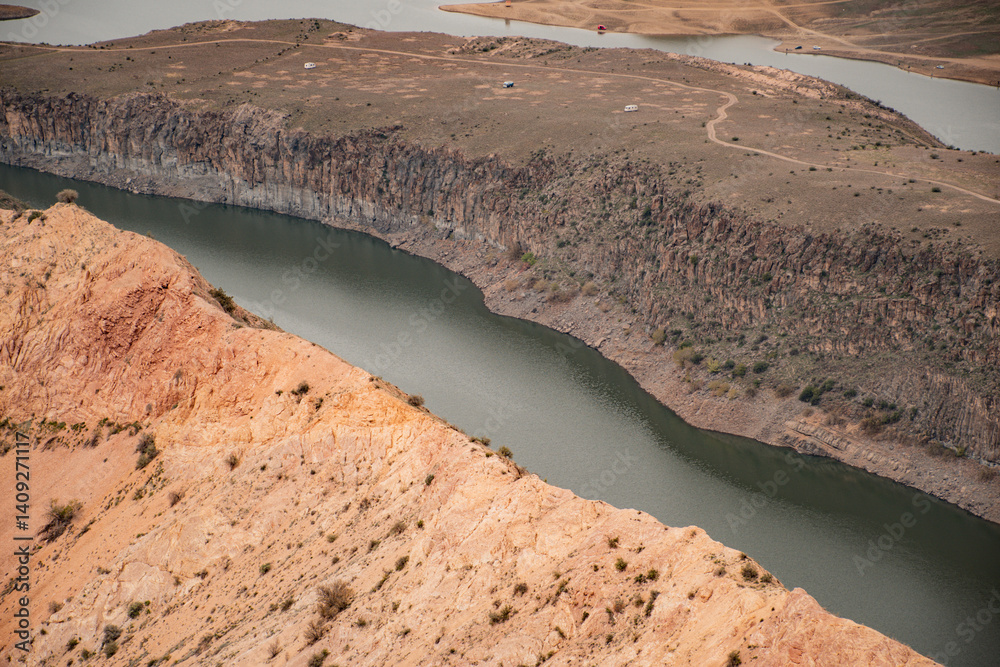 aerial view of the river