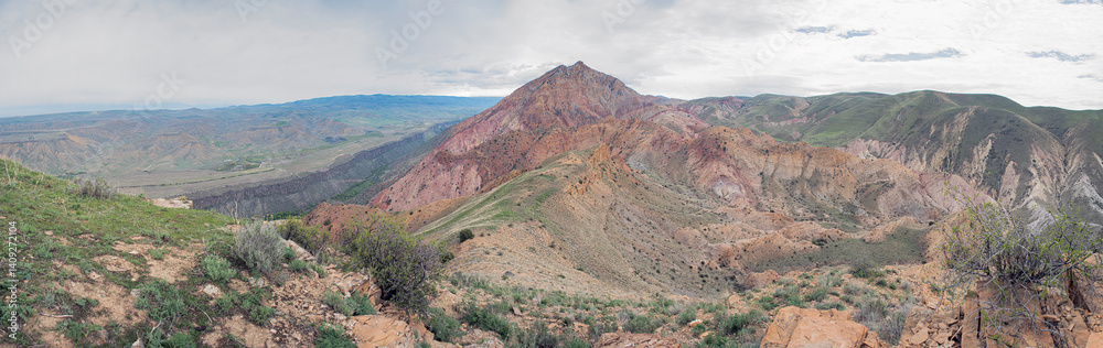 panoramic view of the mountains in autumn