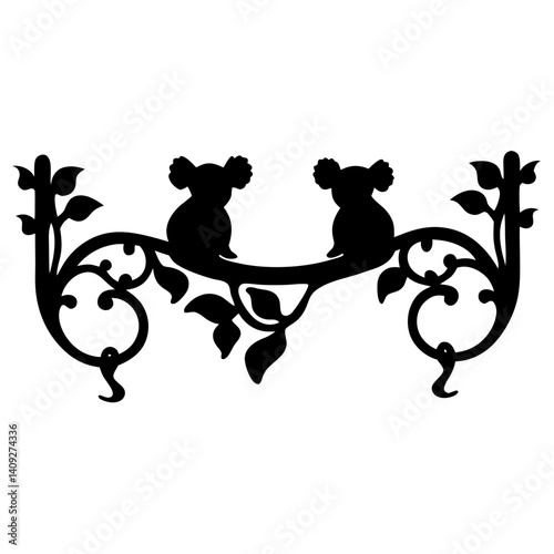 Adorable Koala Bear Double Hook Wall Mount Key Holder Home Decor
