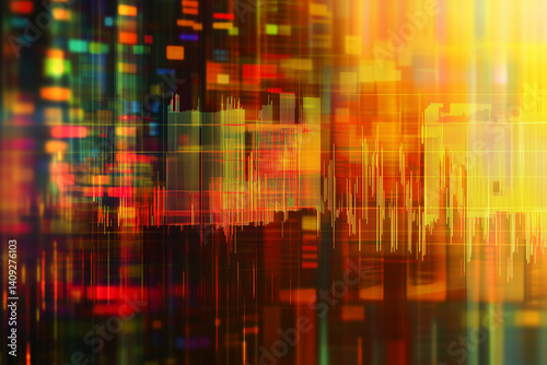 Stock market and trading, digital graph