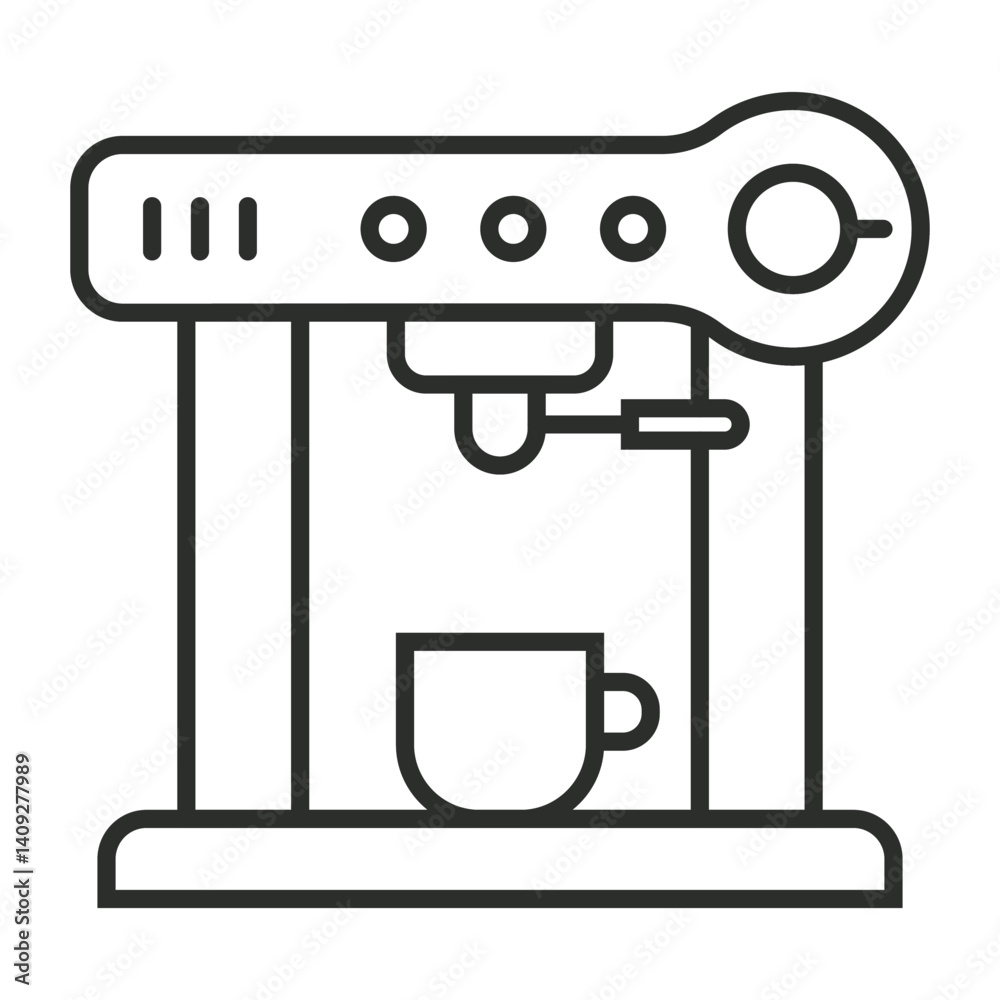 Coffee maker outline icon, editable vector illustration and transparent graphic element. Isolated on white background Coffee maker outline icon, editable vector illustration and transparent graphic element. Isolated on white background