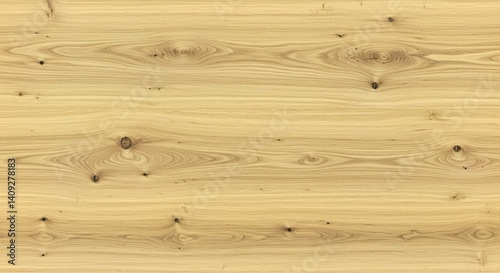 Texture of a Larch wood plank featuring soft yellow-beige tones, occasional natural brown knots, and cleanly machined edges. Smooth wood surface background detail for design.