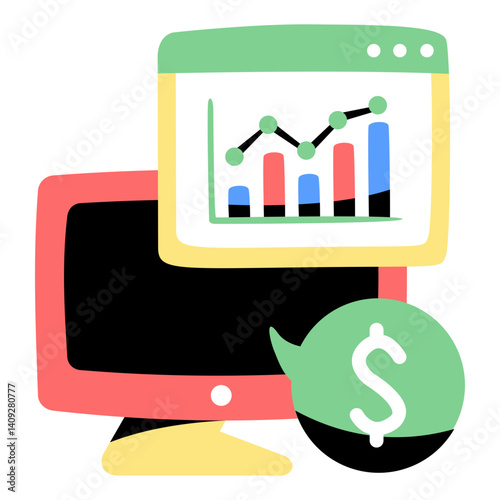 vector illustration of business graphs and charts
