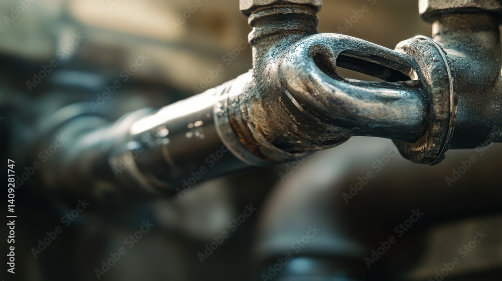 Plumber sealing a pipe joint under a sink. Featuring precision and skill Plumber sealing a pipe joint under a sink. Featuring precision and skill