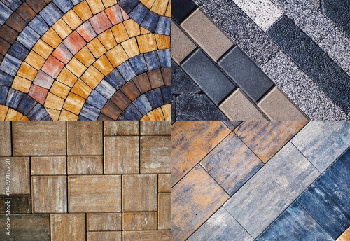 colored concrete paving slab pattern with a beautiful high-quality texture