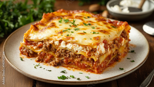 Wallpaper Mural Delicious Lasagna Layers of cheesy pasta rich meat sauce and a goldenbrown crust Torontodigital.ca