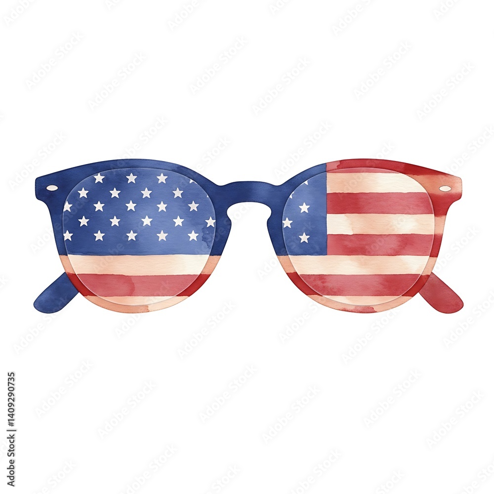 Sunglasses with American Flag Reflecting for Patriotic Fashion and Celebration