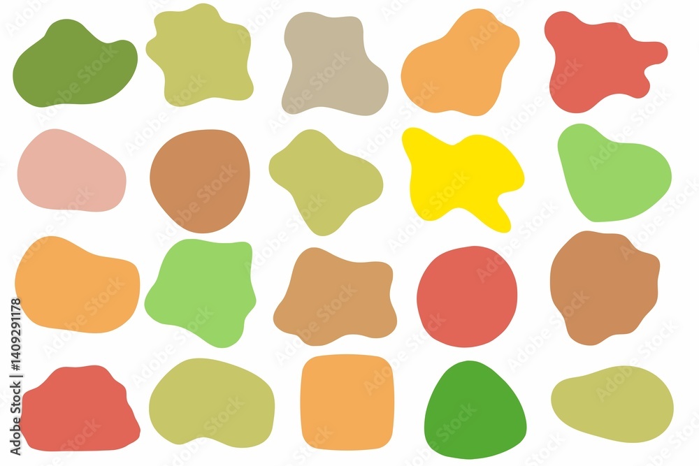 seamless pattern, Abstract set autumn colours frame decoration speech bubble title decoration frame parts sticker circle shape curve simple pop on white background seamless pattern, Abstract set autumn colours frame decoration speech bubble title decoration frame parts sticker circle shape curve simple pop on white background