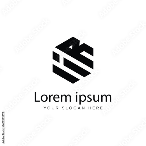 Initial IR Logo Polygon Shape Letter logo Design white background