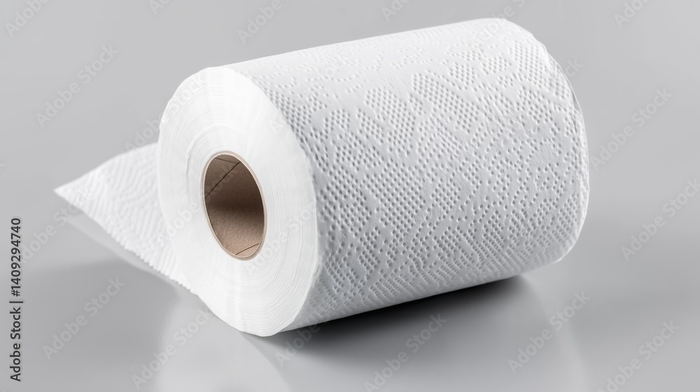Essential kitchen supplies, practical household items, versatile cleaning tools, high absorbency paper towel roll on a gray surface Essential kitchen supplies, practical household items, versatile cleaning tools, high absorbency paper towel roll on a gray surface