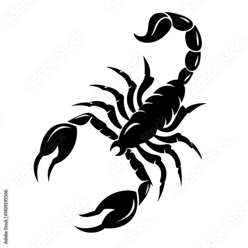 A Striking Black Silhouette of a Scorpion Design Illustration Venomous Arachnid Bug Insect