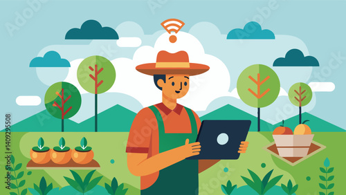 By implementing AIpowered crop rotation planning farmers can reduce their use of pesticides and herbicides leading to healthier soil and produce.. Vector illustration