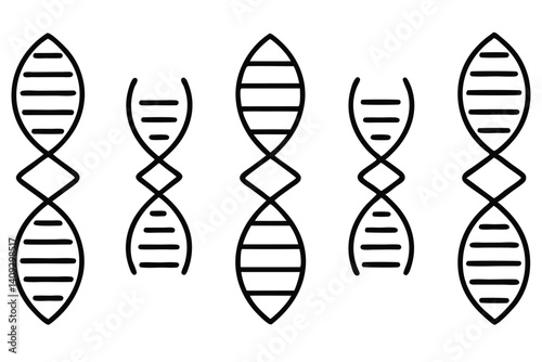 recombinant dna line art depicting modern genetic technology