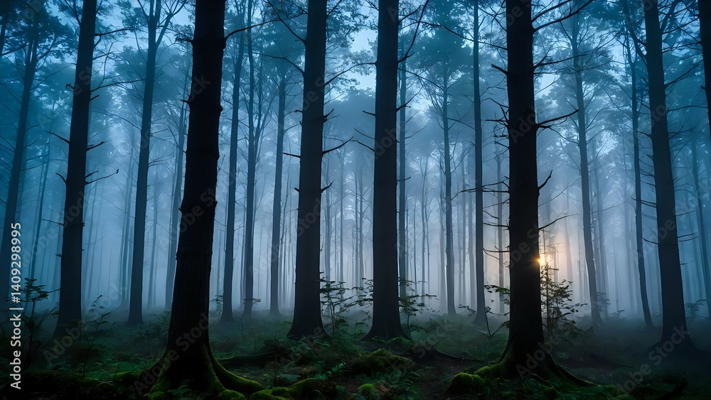 Obraz premium forest in fog