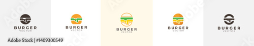 Burger house vector logo design