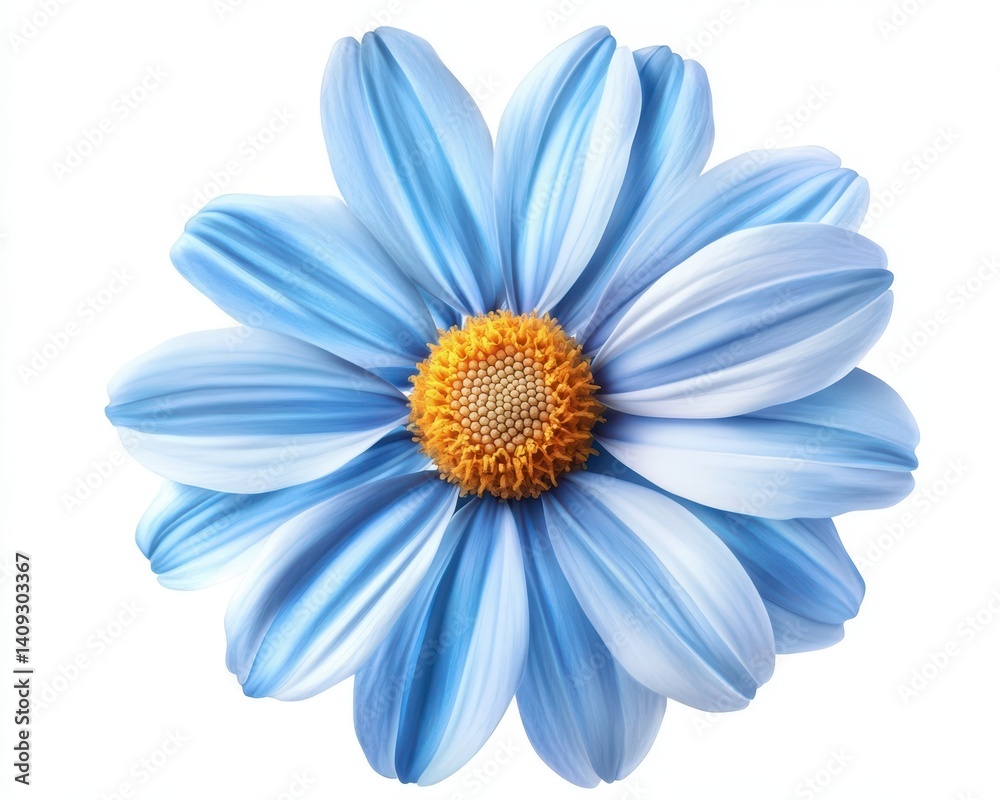 Blue Flower Petal Background. Chamomile Daisy Isolated on White for Mother's Day Blue Flower Petal Background. Chamomile Daisy Isolated on White for Mother's Day