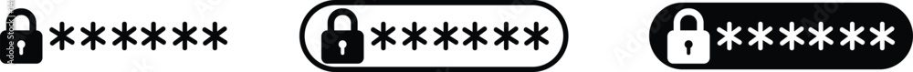 Fototapeta premium six digit password symbol icon in vector