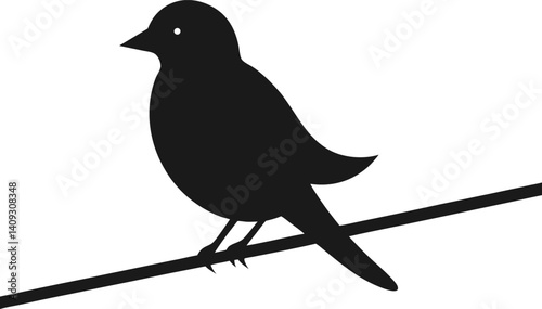 Bird on wire silhouette