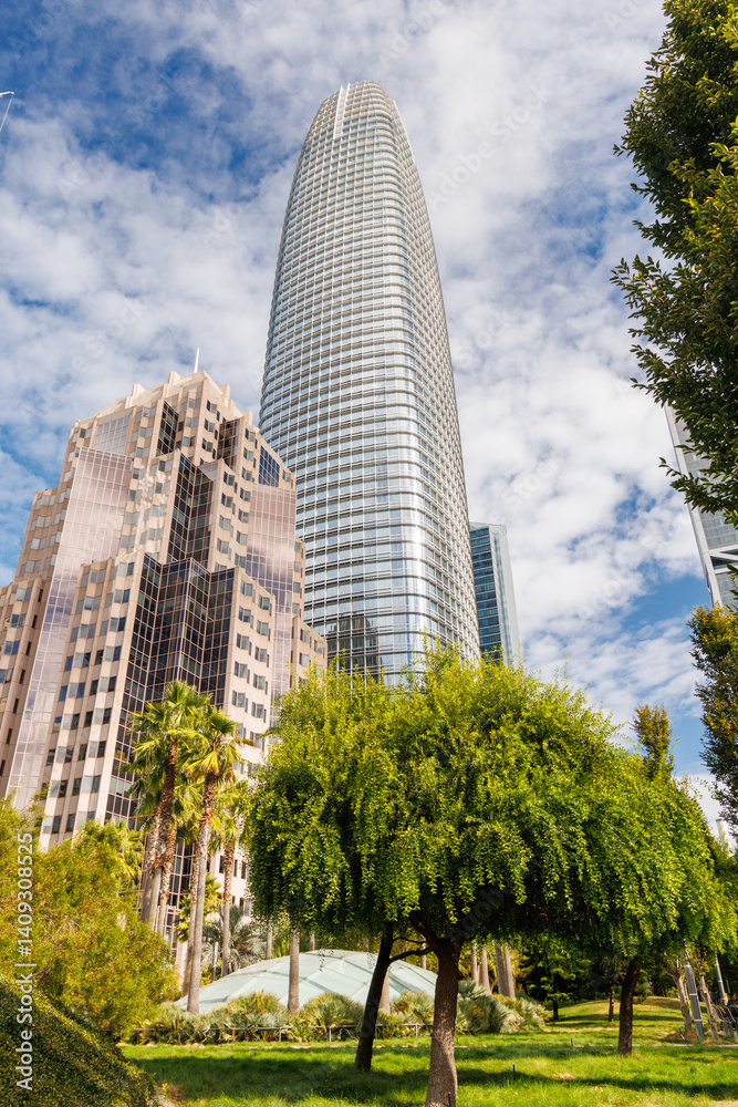 Fototapeta premium San Francisco's stunning skyscrapers rise against the sky