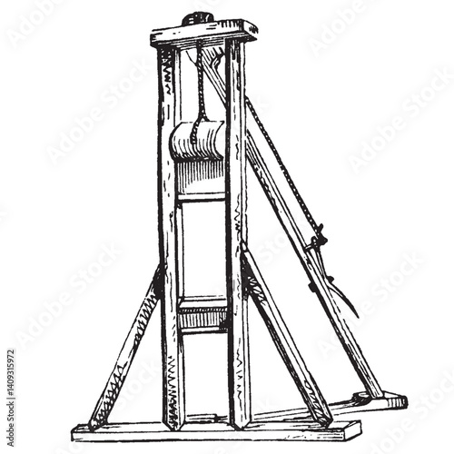 Guillotine Vintage Illustration⁠ 