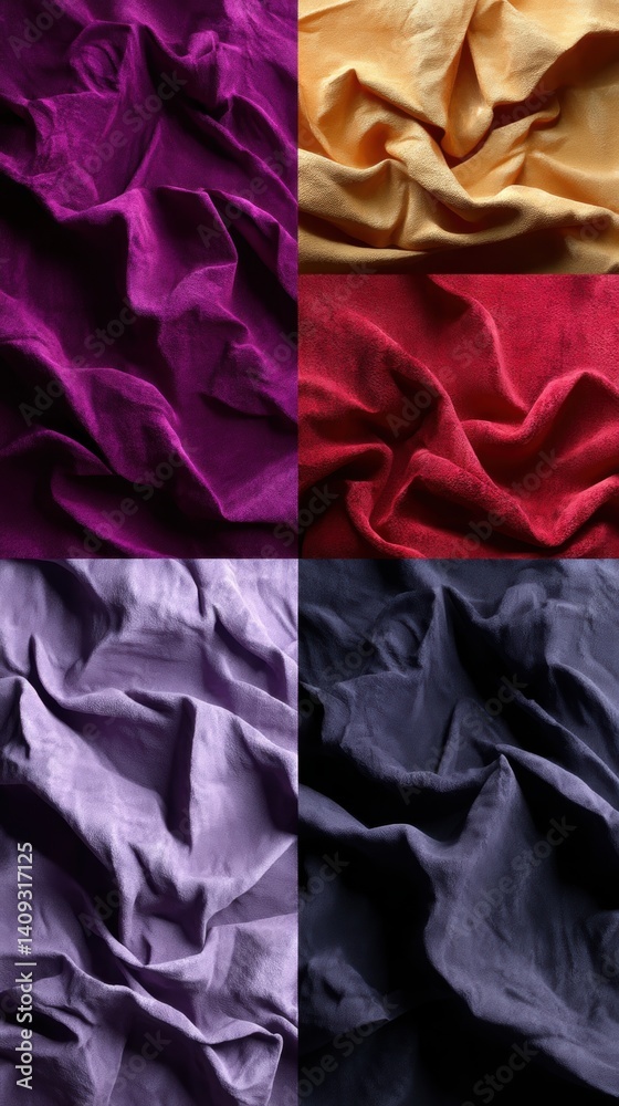 Luxurious velvet fabric in vibrant colors creating a rich texture and captivating visual harmony elegant composition for fashion design and interior decor Luxurious velvet fabric in vibrant colors creating a rich texture and captivating visual harmony elegant composition for fashion design and interior decor
