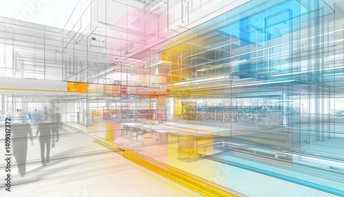 Visualizing mep systems integration architectural space cutaway diagram high fidelity interior perspective