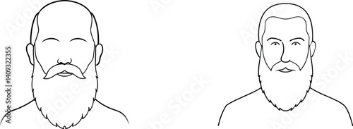 Beard Silhouette Icon Set: Minimalist and Bold Grooming Design