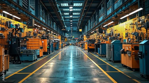 Industrial Factory Interior: A Glimpse into Manufacturing
