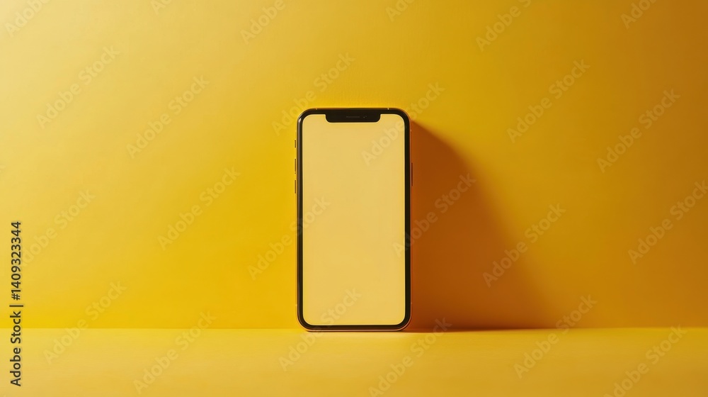 Yellow Phone: A sleek and modern smartphone against a vibrant yellow backdrop. The clean lines and bold color palette make it perfect for tech and design projects.
